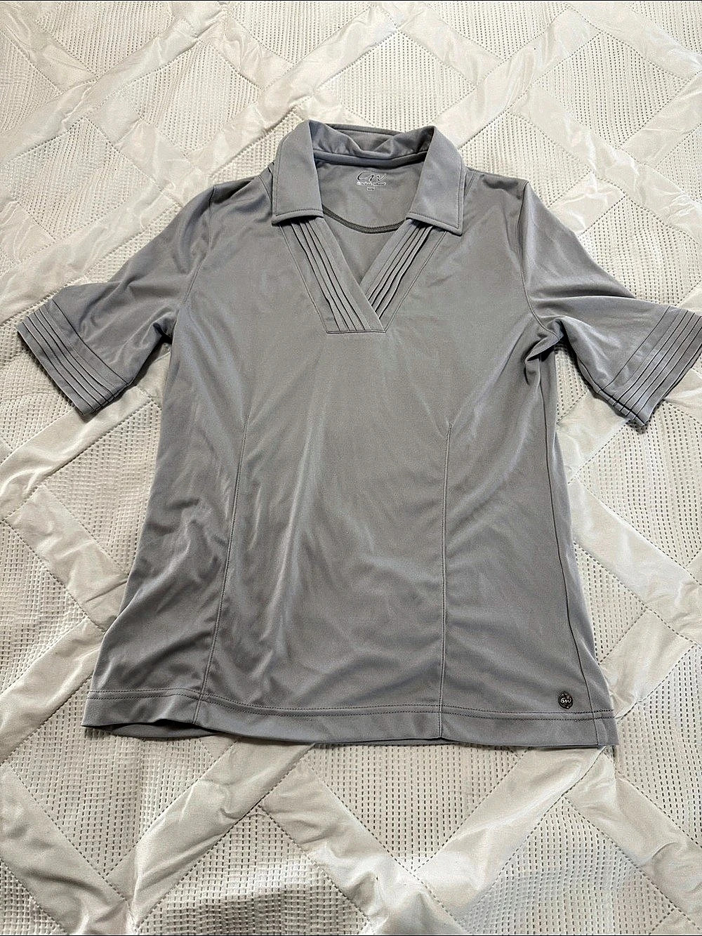 Cracked Wheat Women's Gray Short Sleeve Polo Size Medium